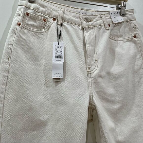 Ivory high Waisted Jeans, Topshop, Size 8 - Picture 11 of 11
